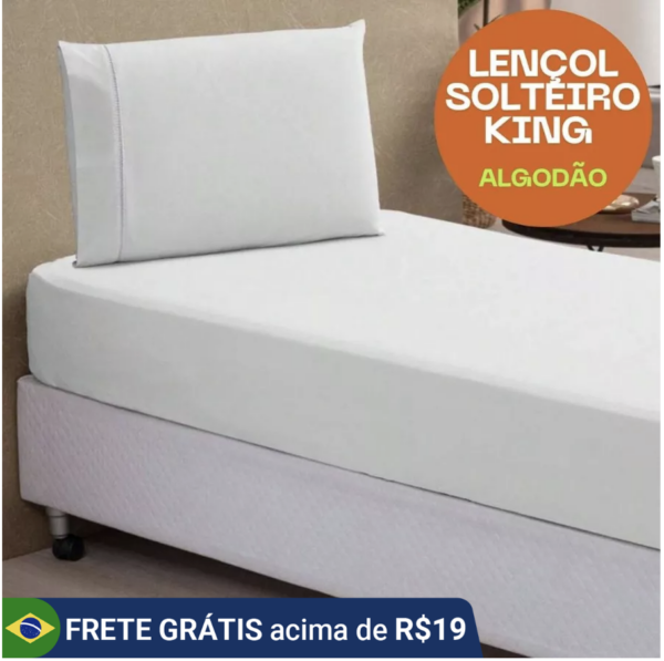 Lençol solteiro king viúvo algodão malha C/ elástico 30cm confortável