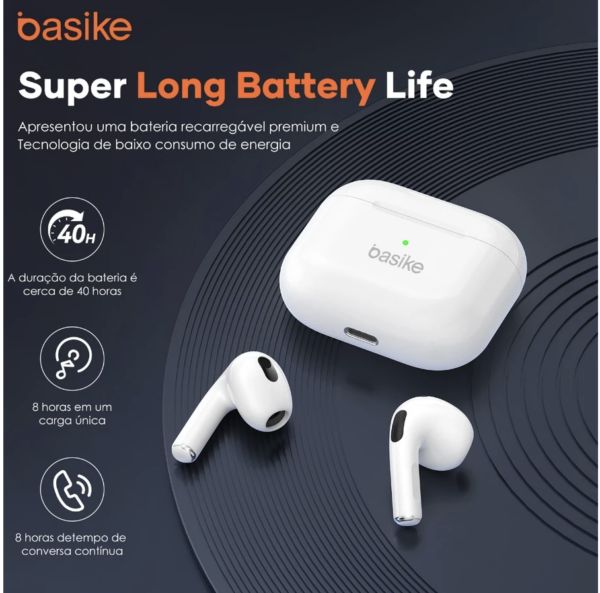 INOVA Basike fone bluetooth sem fio 2025 Novo Bluetooth 5.4 Compativel iOS e Android