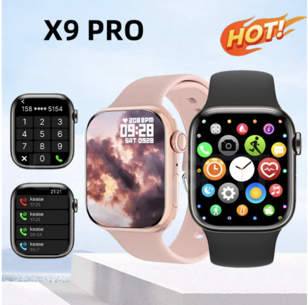 Relógio Smartwatch Original X9 Pro Série 45mm, GPS, NFC, Monitor de Pressão Arterial