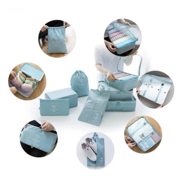 Kit 7 Pecas Bolsa Organizadoras Para Mala Roupas Bagagem Viagem