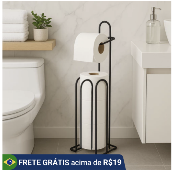 Suporte de Papel Higiênico de Chão para Banheiros e Lavanderias