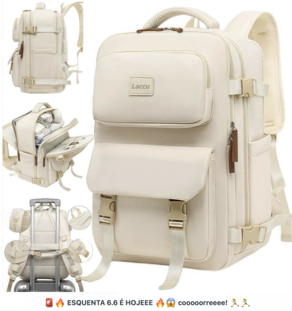Mochila de Viagem Feminina Multifuncional Reforçada Impermeável Expansível Mochila para Notebook Academia Trabalho