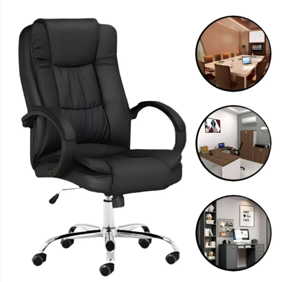 Cadeira Executiva Presidente Cinza Ergonômica Luxo Escritório