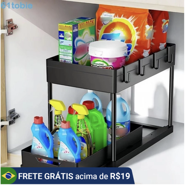 Rack De Armazenamento Sink, Gavetas Organizadoras