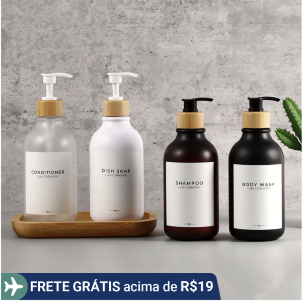 3000/500ML Ins Simples Frasco Dividido Shampoo Gel De Ducha Condicionador