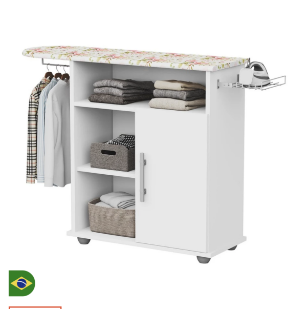 abua Para Passar Roupa Com Organizador Prateleiras 1 Porta
