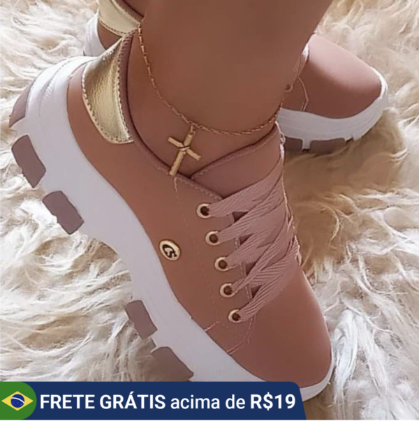 Tenis feminino plataforma para trabalho passeio e dia a dia Casual