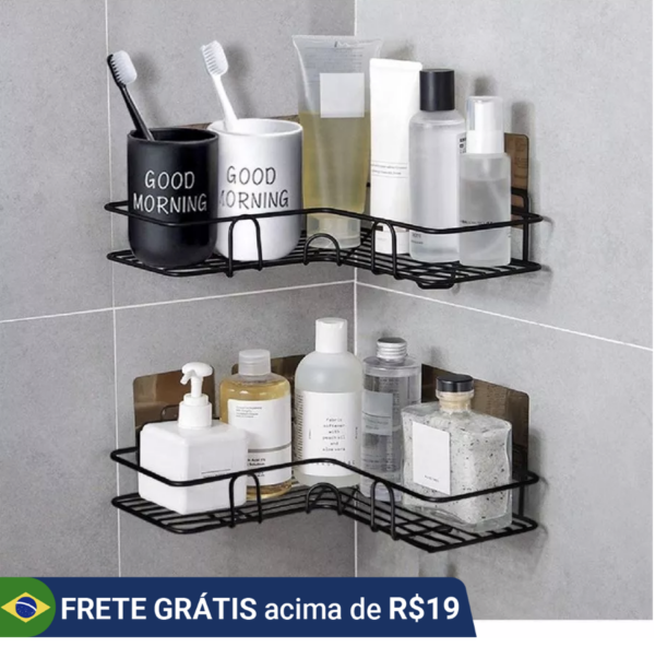 Kit Suporte De Parede Com Adesivo Sabonete Shampoo Condicionador