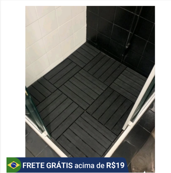 kit 15 DECK modular 30x30 plástico textura madeira superfície antiderrapante