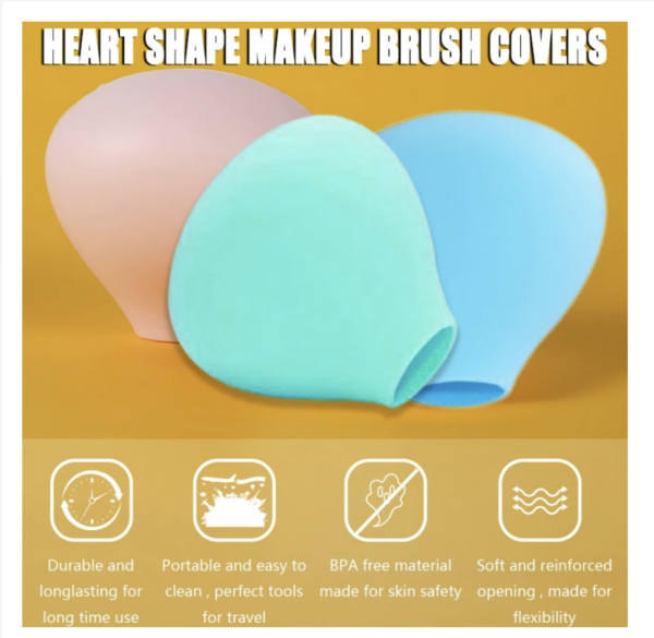 3 Peças Capa De Silicone Para Pincéis De Maquiagem/Viagem