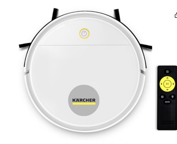 Kärcher Robô Aspirador de Pó RCV 1 controle remoto 3 modos de limpeza sensor anti-queda e de colisão – Bivolt