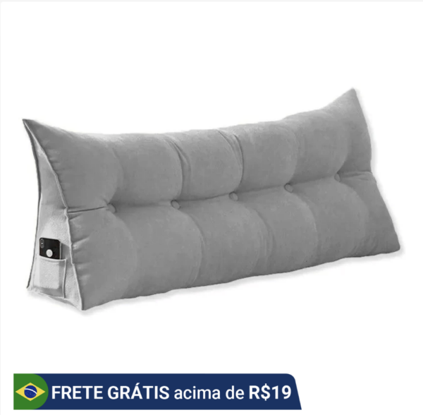 Almofada Cabeceira Cama Solteiro 90 Casal 140 Queen 160 King 195 Encosto Apoio Porta Celular