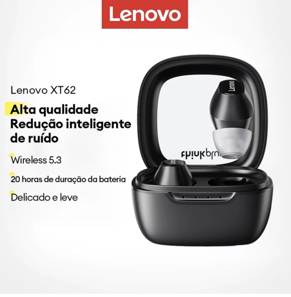 Lenovo XT62 Fones De Ouvido Bluetooth HIFI Cancelamento De Ruído De Som Estéreo À Prova D'água Smart Touch