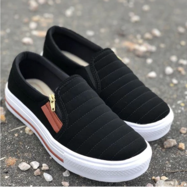 Tênis Sapatênis Sapatilha feminino Slip On Zíp casual Leve e confortável envio imediato (outras cores)