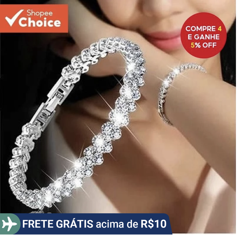 Moda Luxo Cor Strass Pulseira Romana Feminina Para Acessórios De Festa