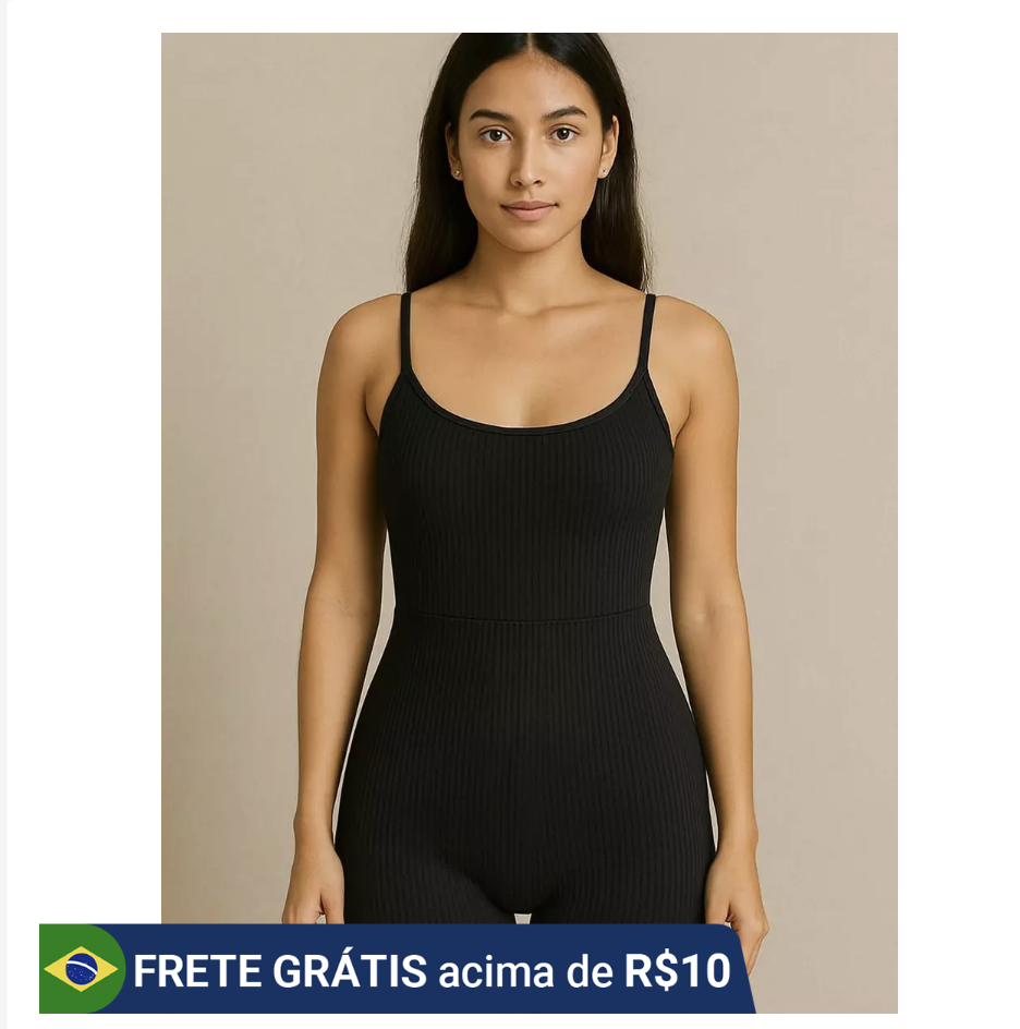 Macaquinho Canelado Feminino Fitness Moda Casual Alças Finas Justo Confortável (diversas cores)