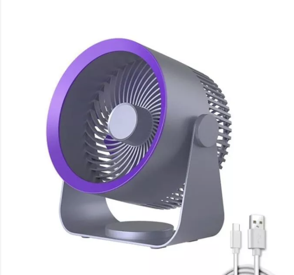 Ventilador De Mesa Super Silencioso Sem Fio Portátil 3 Nivel