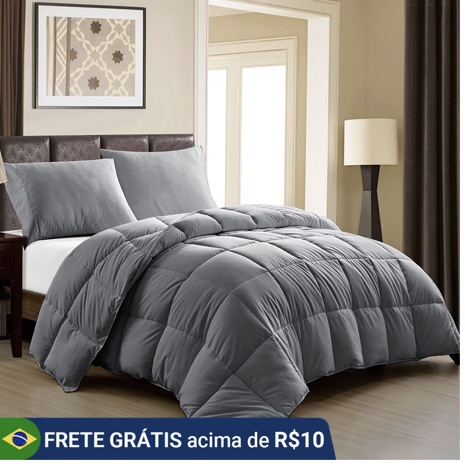 Edredom Dupla Face Percal 400 Fios Extra Macio Casal 220x240 Luxo Plumage (outras cores)