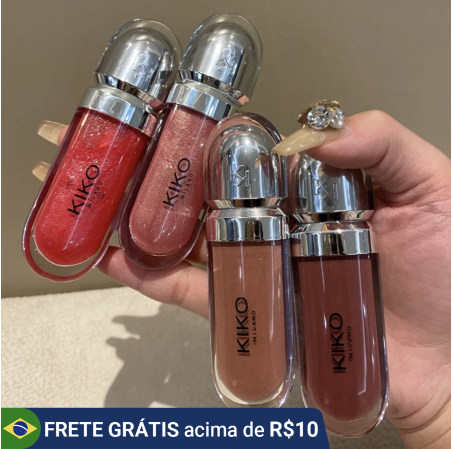 Kiko Lip Gloss 6.5ML /3D Hydra Lipgloss /Water Gloss Hidratante / Longa Duração Não Desbotante (diversas cores)