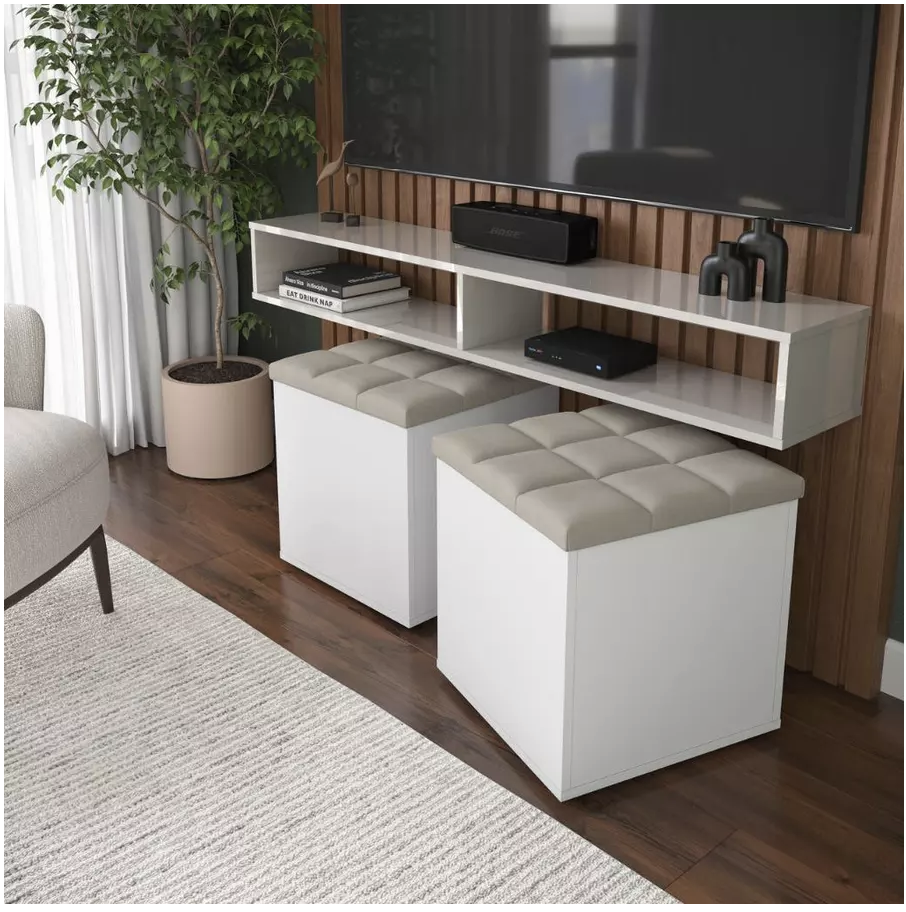 QUEIMA DE ESTOQUE PROMOÇÃO! Kit Puff Baú Suede Decorativo Organizador Sala Quarto Escritório (outras cores)