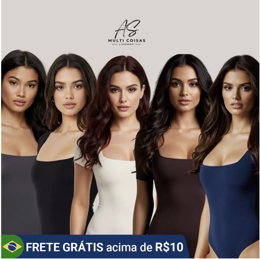 Body Manga Curta Casual Dia a Dia Decote Quadrado (diversas cores)