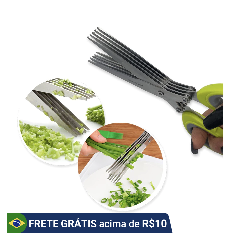 Tesoura de cozinha com 5 lâminas para cortar alimentos