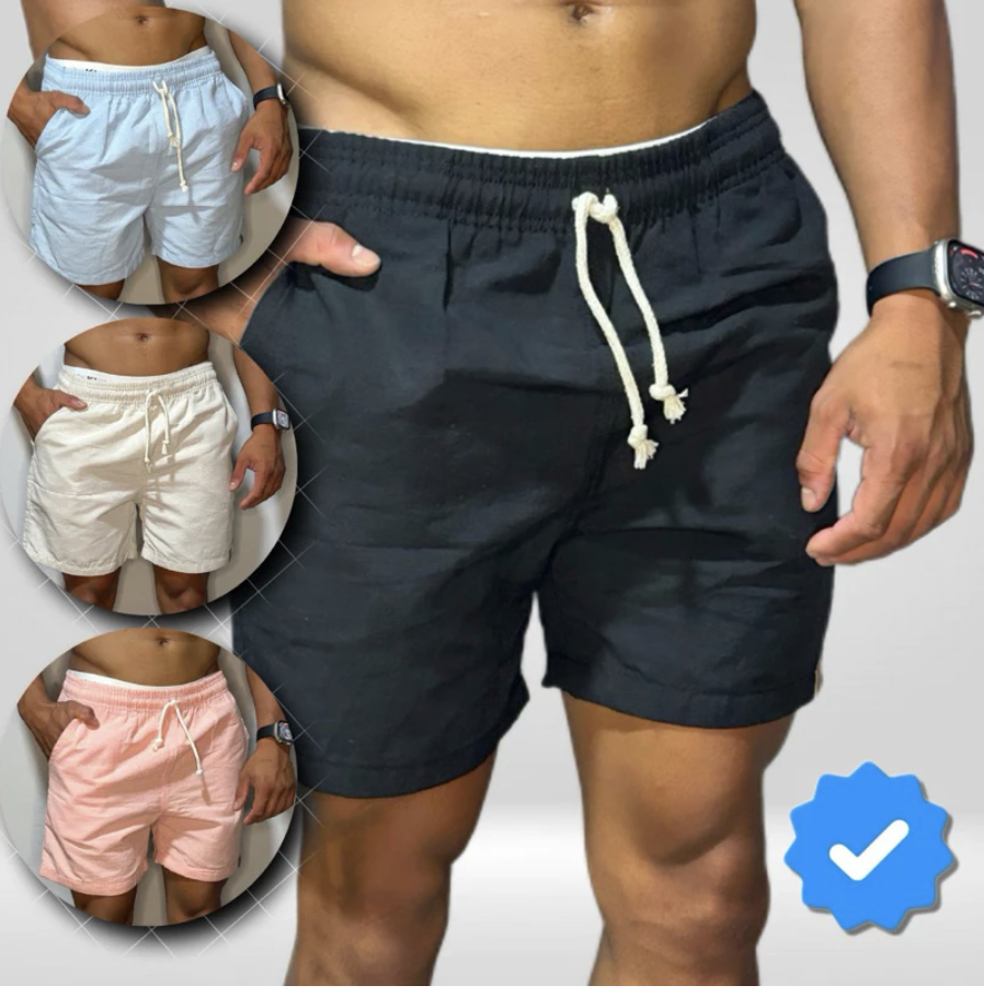 Short Linho Masculino original Premium - Bermuda em Linho moda Praia verão (outras cores)