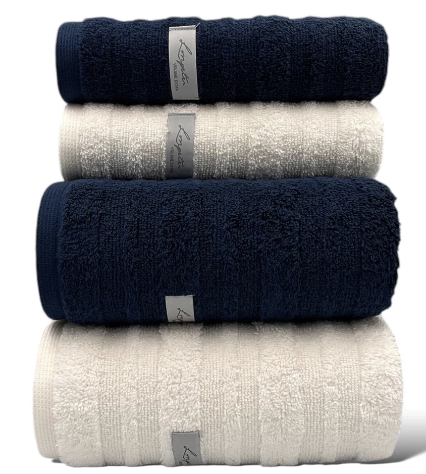 Jogo de 4 Toalhas de Banho e Rosto Super Grossa Macia 100% Algodão Gramatura 600g Volume Extra (outras cores)