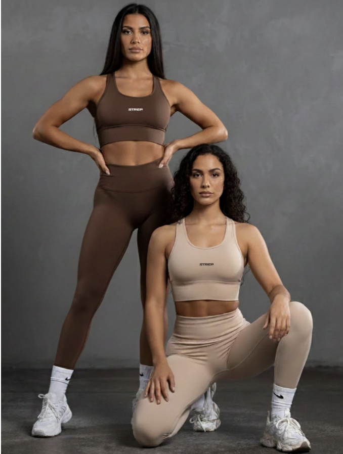 Kit 2 Conjuntos Fitness Feminino Strep Top + Calça Legging Cintura Alta Suplex Academia & Treino (outras cores)