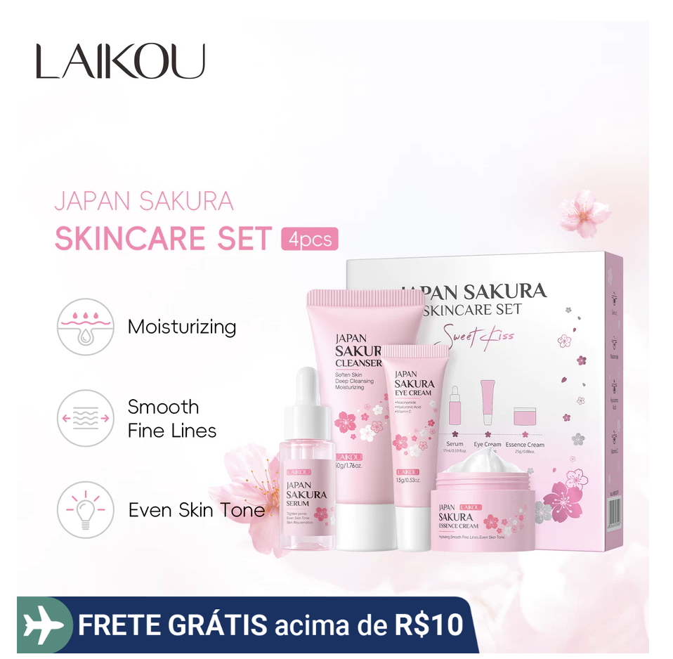 LAIKOU Sakura 4 Unidades/Conjunto Hidratante Para Clarear Manchas Da Pele Fade Dark Circle Eye Cream (produto internacional)