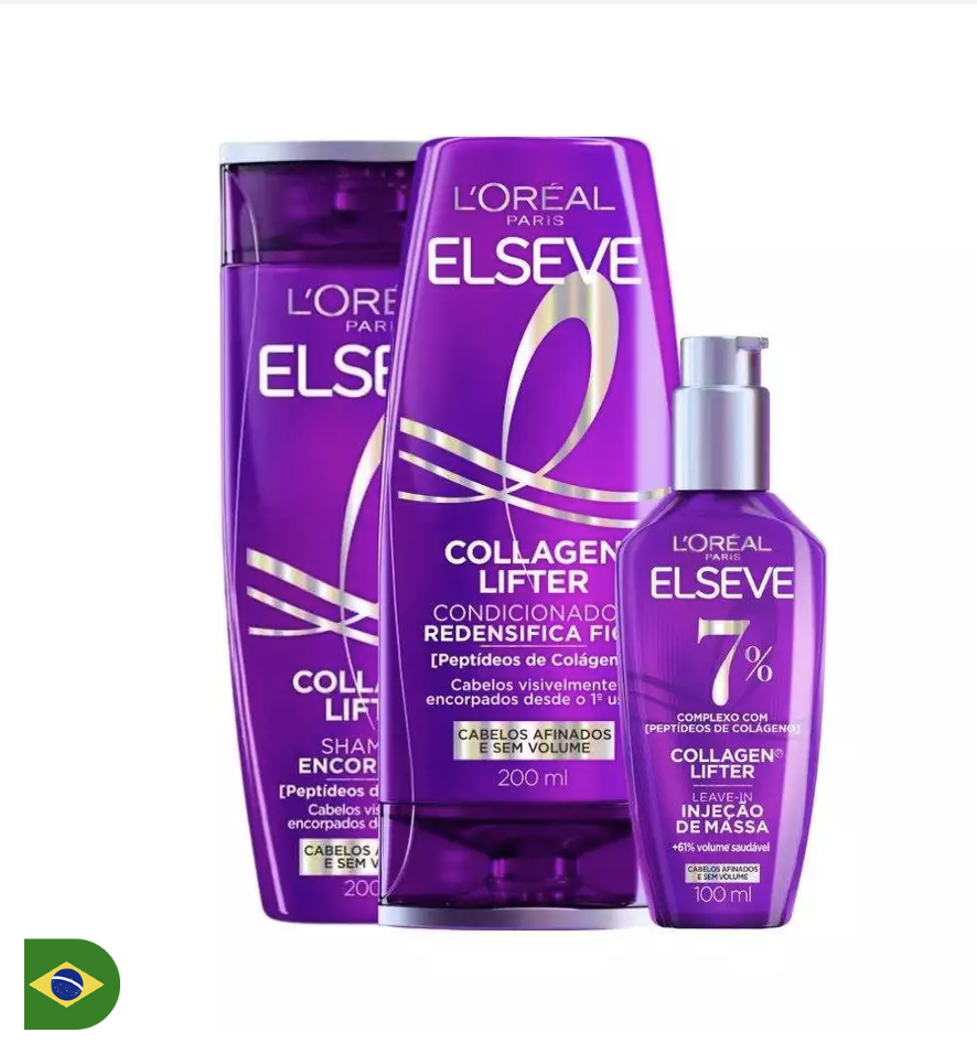 Kit Elseve Collagen Lifter Shampoo + Condicionador + Leave In 200ml