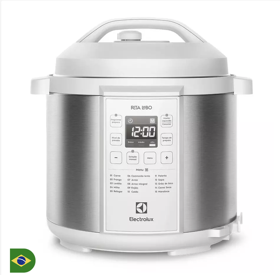 Panela de Pressão Elétrica Electrolux por Rita Lobo 6L Branca Experience Digital